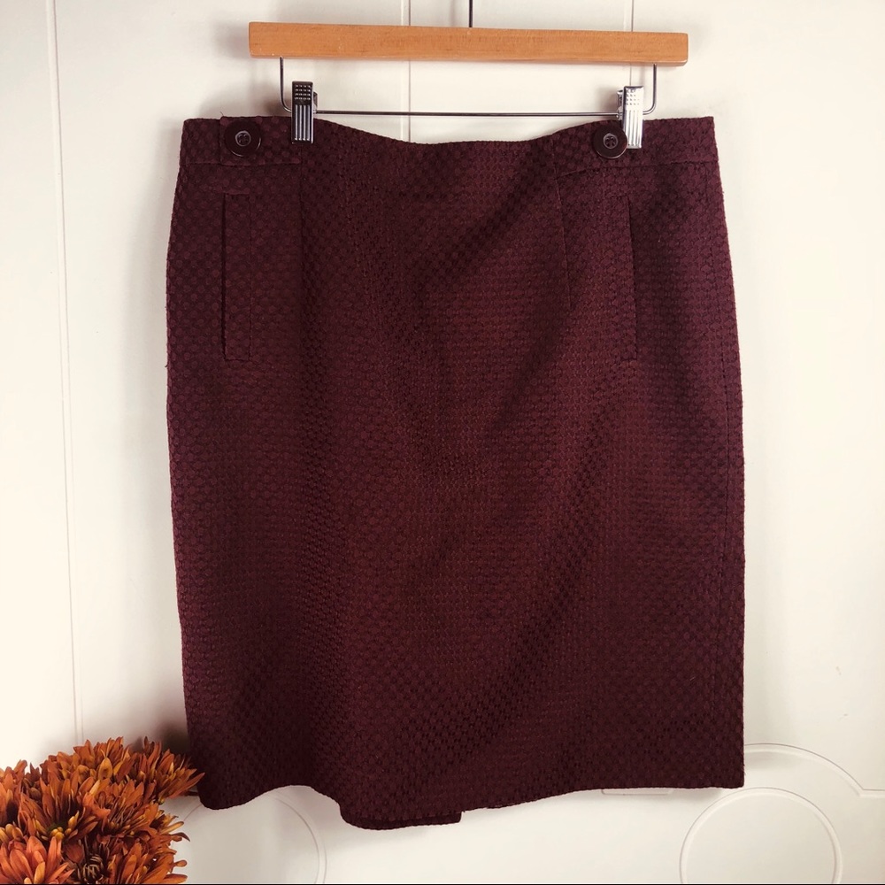 Ann Taylor Burgundy Skirt Size 14
